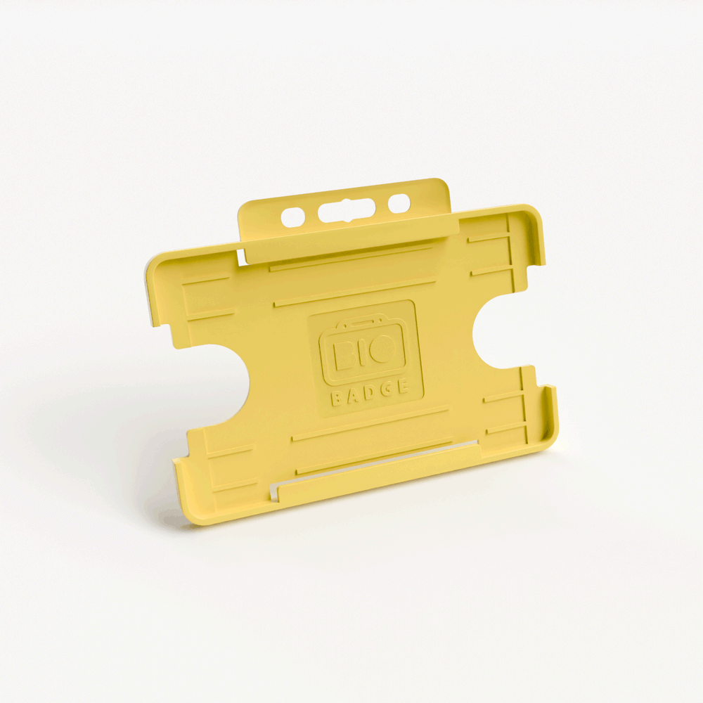 Rigid Card Holder, Landscape, Yellow (Pack of 100)
